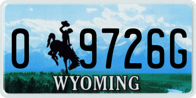 WY license plate 09726G