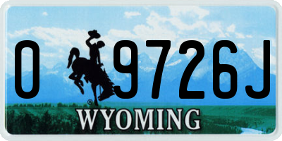 WY license plate 09726J