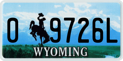 WY license plate 09726L