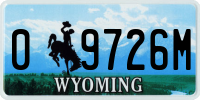 WY license plate 09726M
