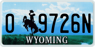 WY license plate 09726N