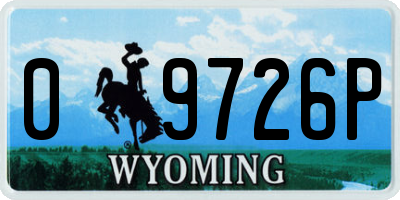 WY license plate 09726P