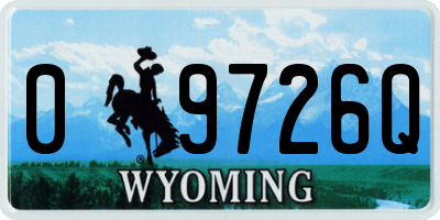 WY license plate 09726Q