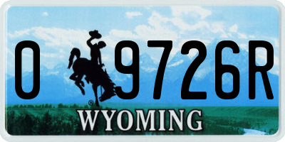 WY license plate 09726R