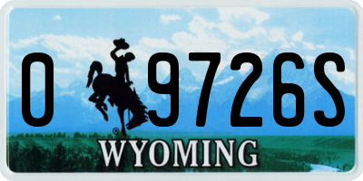 WY license plate 09726S