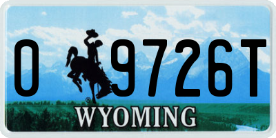 WY license plate 09726T