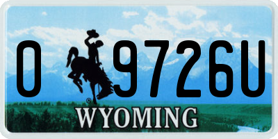 WY license plate 09726U