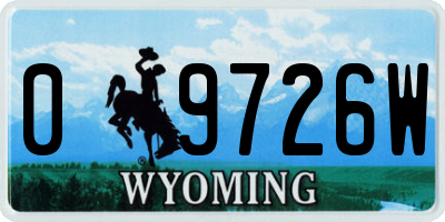 WY license plate 09726W