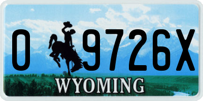 WY license plate 09726X