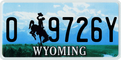 WY license plate 09726Y