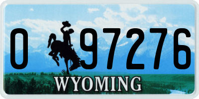 WY license plate 097276