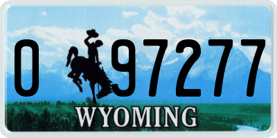 WY license plate 097277