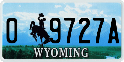 WY license plate 09727A