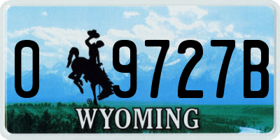 WY license plate 09727B