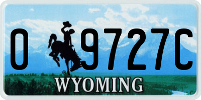 WY license plate 09727C