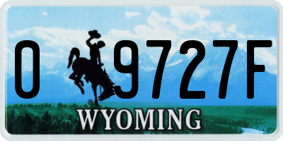 WY license plate 09727F