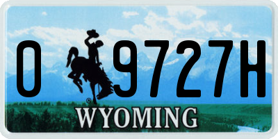 WY license plate 09727H
