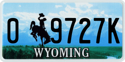WY license plate 09727K