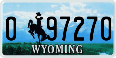 WY license plate 09727O