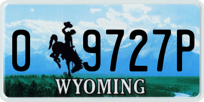 WY license plate 09727P