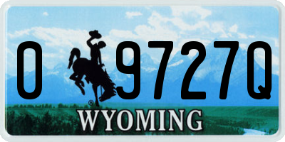 WY license plate 09727Q