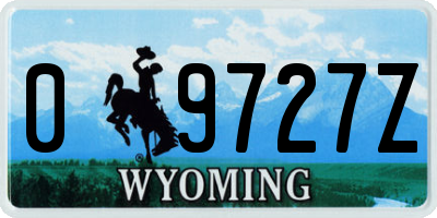 WY license plate 09727Z