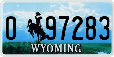 WY license plate 097283