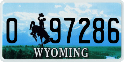 WY license plate 097286