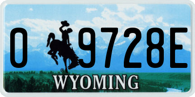 WY license plate 09728E