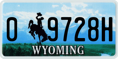 WY license plate 09728H