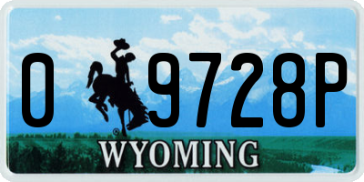 WY license plate 09728P