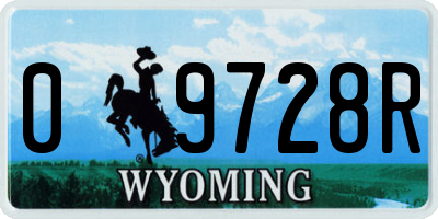WY license plate 09728R