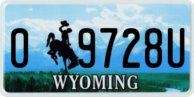 WY license plate 09728U