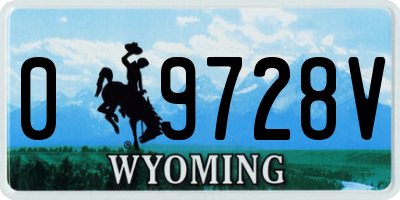 WY license plate 09728V