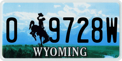 WY license plate 09728W
