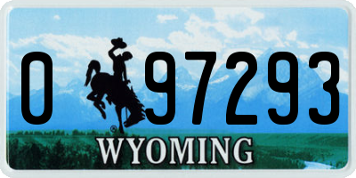 WY license plate 097293