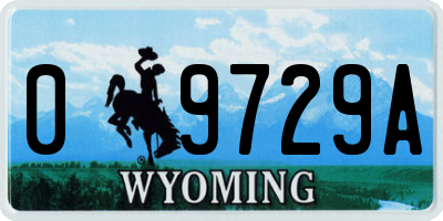 WY license plate 09729A
