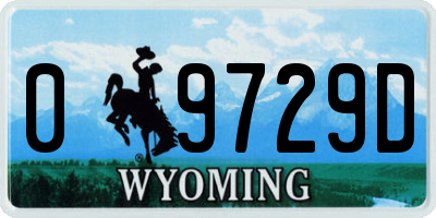 WY license plate 09729D