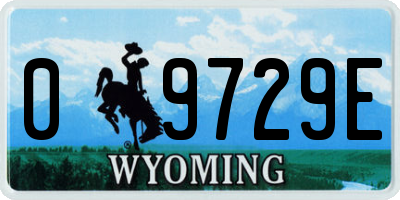 WY license plate 09729E