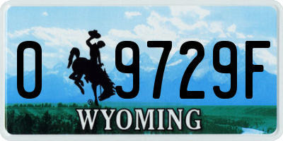 WY license plate 09729F