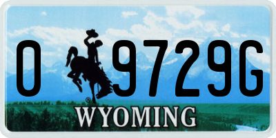 WY license plate 09729G
