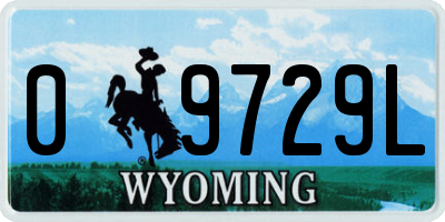 WY license plate 09729L