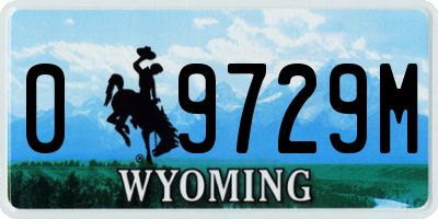 WY license plate 09729M