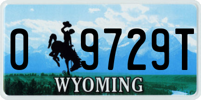 WY license plate 09729T