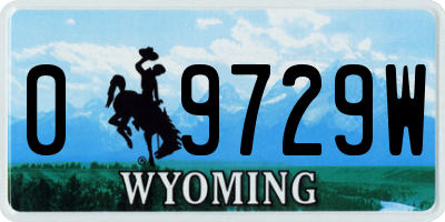 WY license plate 09729W