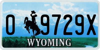WY license plate 09729X
