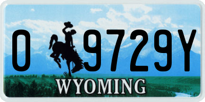 WY license plate 09729Y