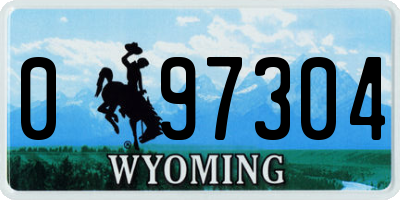 WY license plate 097304