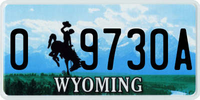 WY license plate 09730A