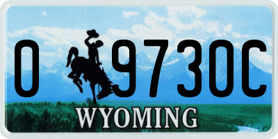 WY license plate 09730C